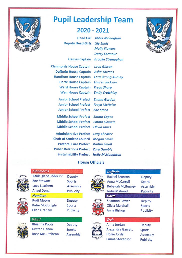 Pupil Leadersip Team 2020-2021